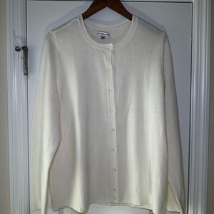XL Croft & Barrow Cream Button-Up Cardigan Fall Winter Tradwife Cottagecore